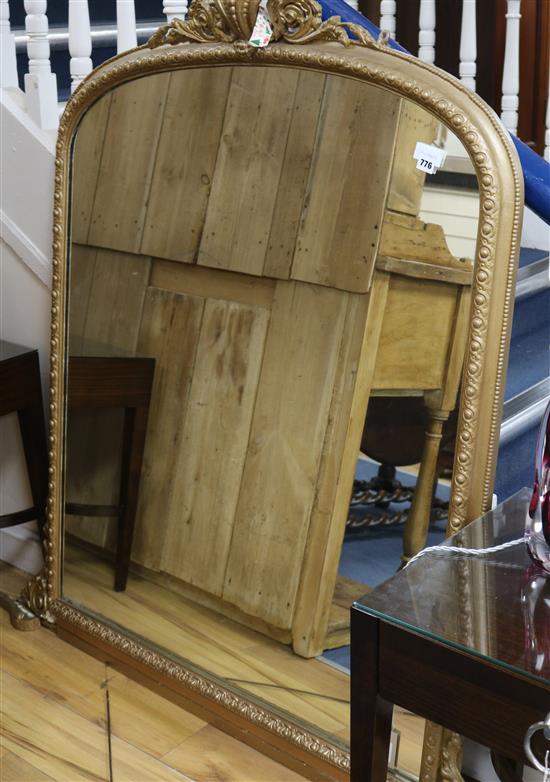 A late Victorian giltwood overmantel mirror W.131cm